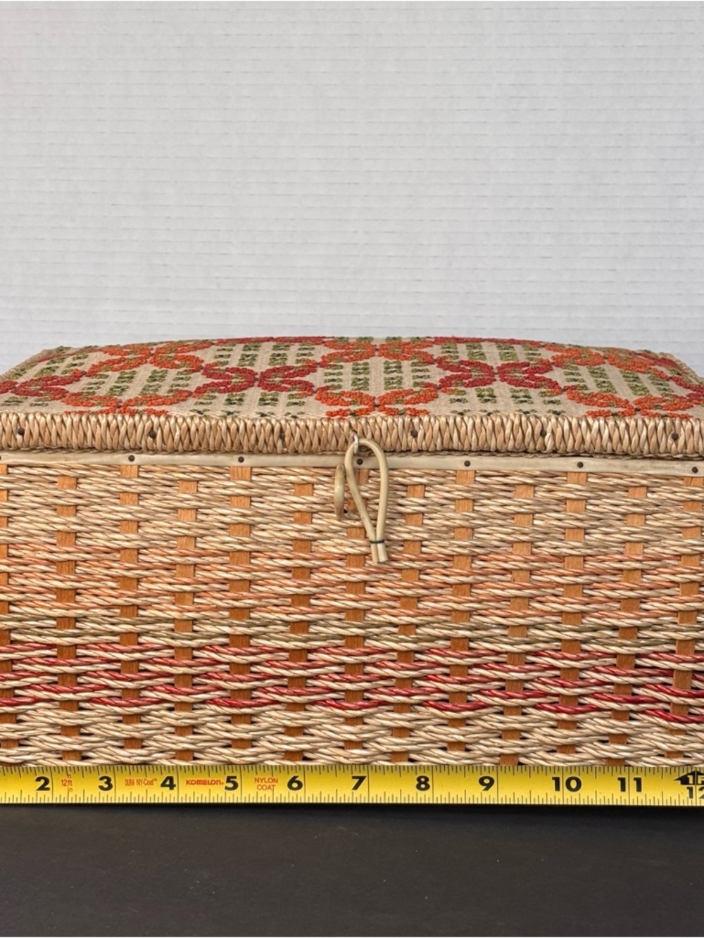 Vtg 1960’s JCPenney Wicker Woven Needlepoint Sewing Basket Box Japan w/Extra’s - Picture 10 of 15